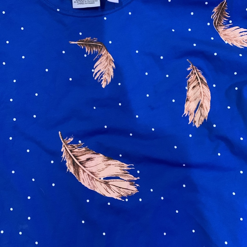Adidas, Blue, feathers, small, T-shirt - Picture 3 of 3